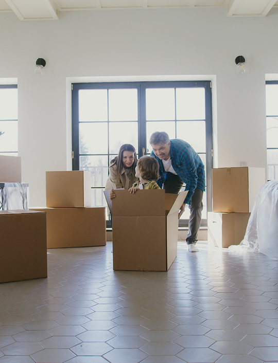 Happy family moving in
